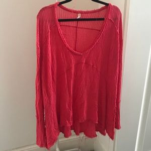 Free people long sleeve v-neck thermal